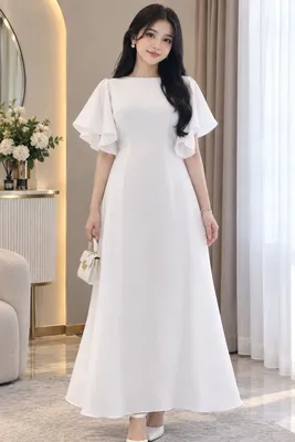 VANESSA brendidan Oqshom uchun oq koʻylak.