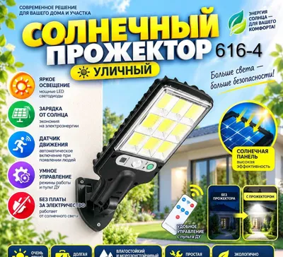 Уличный солнечный прожектор. Модель 616-4 1