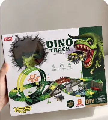 Игрушка конструктор гонка с динозаврами 1