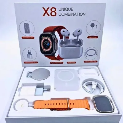 Умные часы Smart Watch 8 PRO Ultra + наушники (оранжевый)