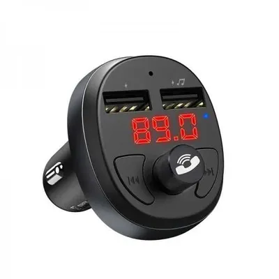 Hoco E41 avtomobil FM-modulyatori va quvvatlagichi (qora) 1