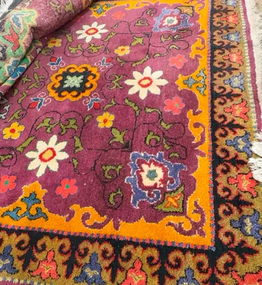 50+ yillik vintage sharqona gilam, qo‘lda ishlangan 1