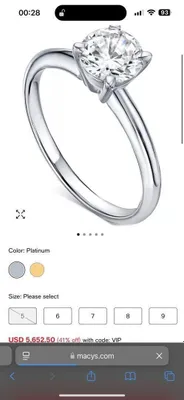 Бриллиантовое кольцо в стиле Tiffany 1