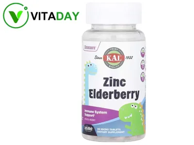 KAL Zinc Elderberry ActivMelt растворимые таблетки с цинком и бузиной 1
