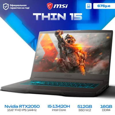 MSI THIN 15 o‘yin noutbuki
