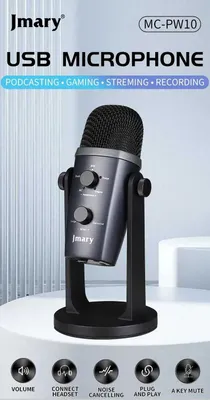 Jmary MC-PW10 Отличный USB-микрофон для стримов, озвучки, подкастов 1