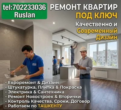Toshkentda kvartiralarni to‘liq ta’mirlash 1