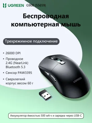Игровая беспроводная мышь Ugreen G908 NearLink 1