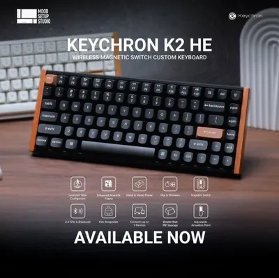 Magnitli svitchlar / ruscha klaviatura tartibi, Keychron K2 HE klaviaturasi