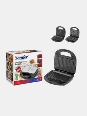 Мультипекарь Sonifer, для вафель, сэндвичей, орешков, мощность 1