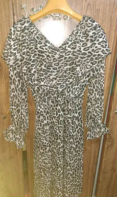 Leopard naqshli zamonaviy shifon ko‘ylak (S–M) — ajoyib narx! 1