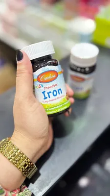 Железо для детей, натуральный клубничный вкус, 15 мг, Kid's Chewable Iron, Natural Strawberry Flavor, 15 mg 1