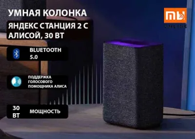 Умная колонка Яндекс Станция 2 с Алисой, 30 Вт (черный антрацит) 1