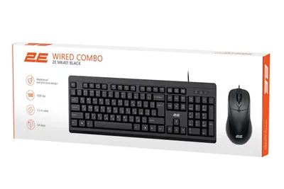 2E MK401 USB-A EN-UK-RU klaviatura va sichqoncha to‘plami, qora 1