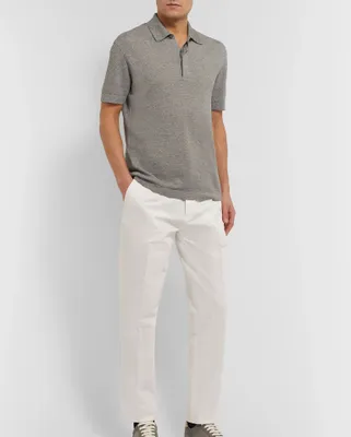 ERMENEGILDO ZEGNA Cotton and Linen-Blend Trousers 50 р-р 1