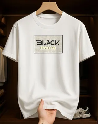 Белые футболки с надписью BLACK HISTORY