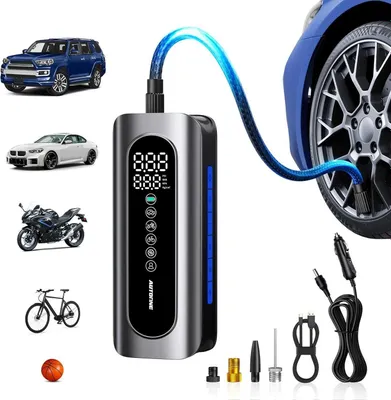 Портативный мощный автомобильный компрессор AUTOONE 150PSI 1