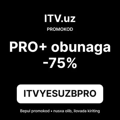ITV.uz promokod — PRO+ obunaga -75%