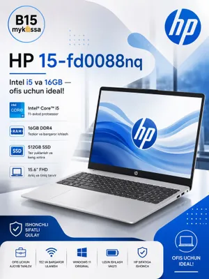 HP 15-fd0088nq — Intel i5 va 16GB — Dastavka • New