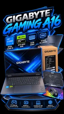 Ноутбук Gigabyte, 16 ГБ ОЗУ, SSD 512 ГБ 1