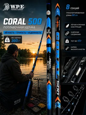 Удочка поплавочная "WPE CORAL-500" Тест до-45гр, Вес-360гр 1