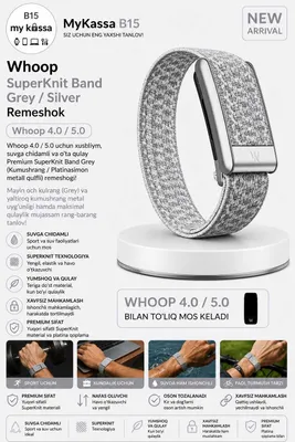 Whoop SuperKnit Band Grey / Silver Remeshok / dastavka / New