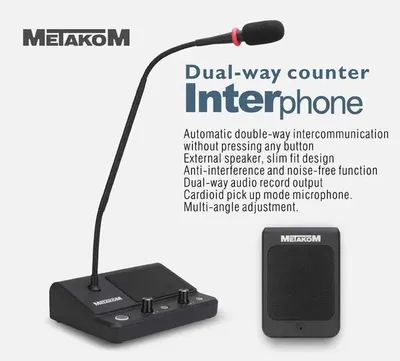 Микрофон кассира / интерком Metakom 9989 | Для банка кассы кафе охраны 1