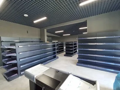 Торговые стеллажи, прилавки, металлические полки, ячейки 1