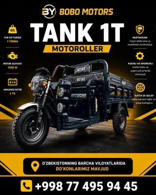 Tank 1T modeli BOBO MOTORS Moped Motoroller 1