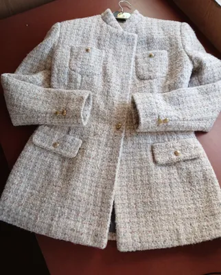 Nozik marvarid rangli bukle matodan tikilgan jaket 1