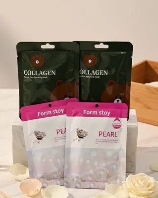 Yuz uchun matoli niqoblar to‘plami COLLAGEN & PEARL 1