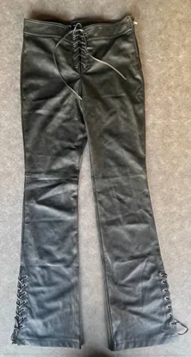 Женские кожаные брюки Zara Lace-Up Flare 1