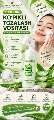 Aloe Vera Koʻpikli Yüz Tozalovchi