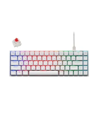 ; Игровая клавиатура 2E KG370 USB 68 key Gateron Red Switch White 1