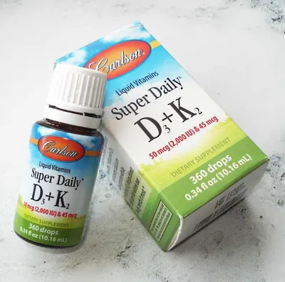 Carlson, Super Daily D3 + K2, D3 и K2, (2000 МЕ) 10,16 мл 1