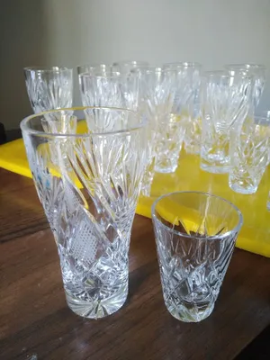Хрустальные стаканы и рюмки, не пользовались 1
