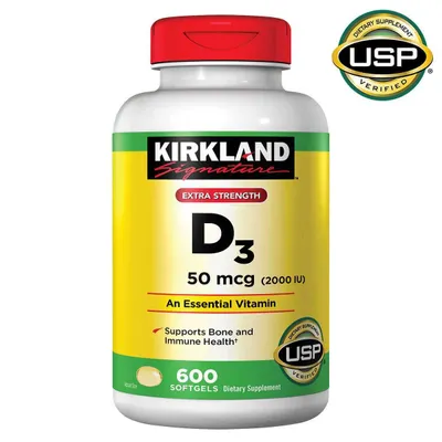 Витамин Д3 2000, Kirkland Extra Strength D3 50 mcg., 600 капс Америка 1