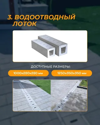 Водоотводный лоток 100×28×28, 125×35×35 1