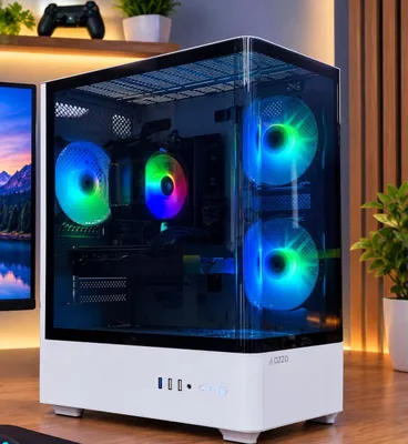 Kompyuter uchun oq AZZA korpusi + 3 ta RGB ventilyator 1