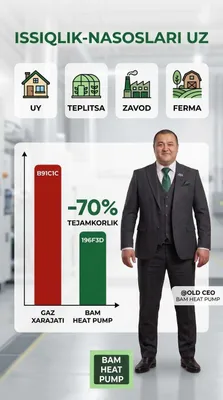 Тепловой Насос Алмалык Issiqlik Nasoslari Olmaliq -40% SKIDKA 1