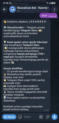 Telegram uchun professional botlar yaratib beraman 1