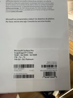Surface Pro 11 X-Elite 16/1, новый, платиновый