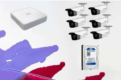 Камера видеонаблюдения Hikvision IP 2MP B комплекте 6 штук 1