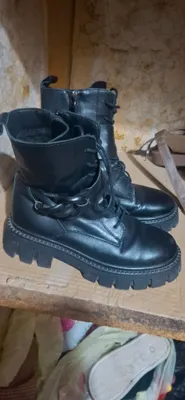 зимние кожанные сапоги женские 1