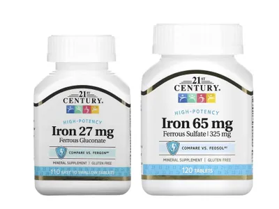 21st Century iron железо Iron, 65 mg, 120 Vegan Tablets temir 1