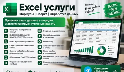 Excel xizmatlari — formulalar, taqqoslash, jadvallarni qayta ishlash va tuzatish