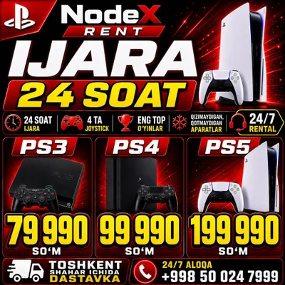 Playstation 3 ijara Playstation 4 prokat Playstation 5 аренда 1