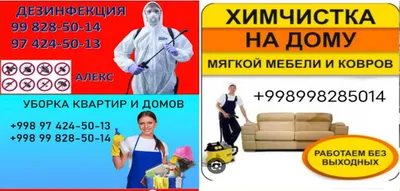 Dezinfeksiya Dezinseksiya Mebelni kimyoviy tozalash Tozalash