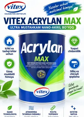 Vitex Acrylan Max — ultra mustahkam nano-akril bo‘yoq 1
