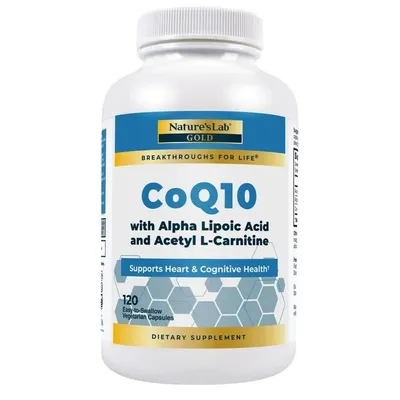 Nature's Lab Gold CoQ10 с альфа-липоевой кислотой и ацетил L-Carnitine 1